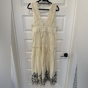 Anthropologie Cream and Black Maxi Dress